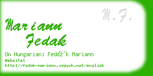 mariann fedak business card